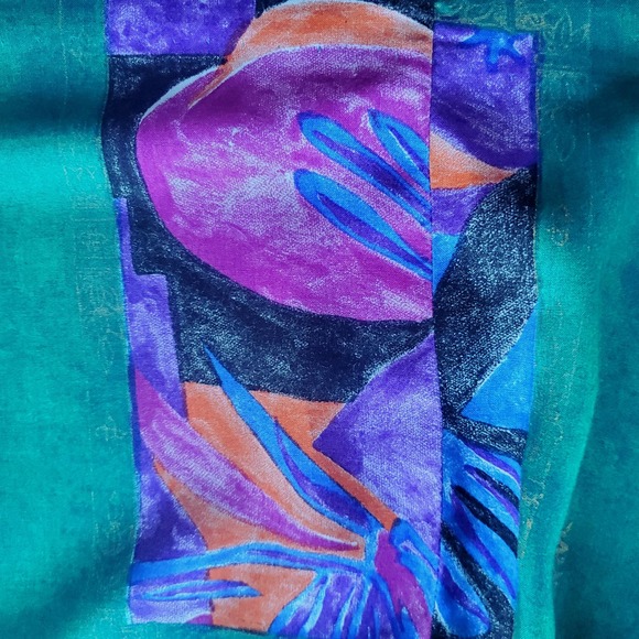 VTG 90s Abstract Fine Art Open Blouse Casual Jacket by Periwinkle Sz 12 / M - Picture 8 of 11